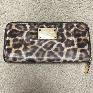 Animal print wallet with zip around